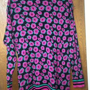 Black with pink roses sweater